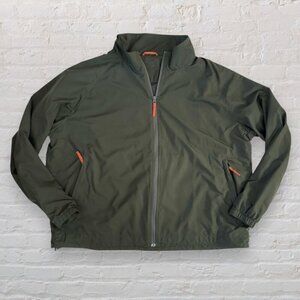 CABELAS Windcrest Olive Hunter Green Orange Zip Rain Spring Jacket Mens XXL